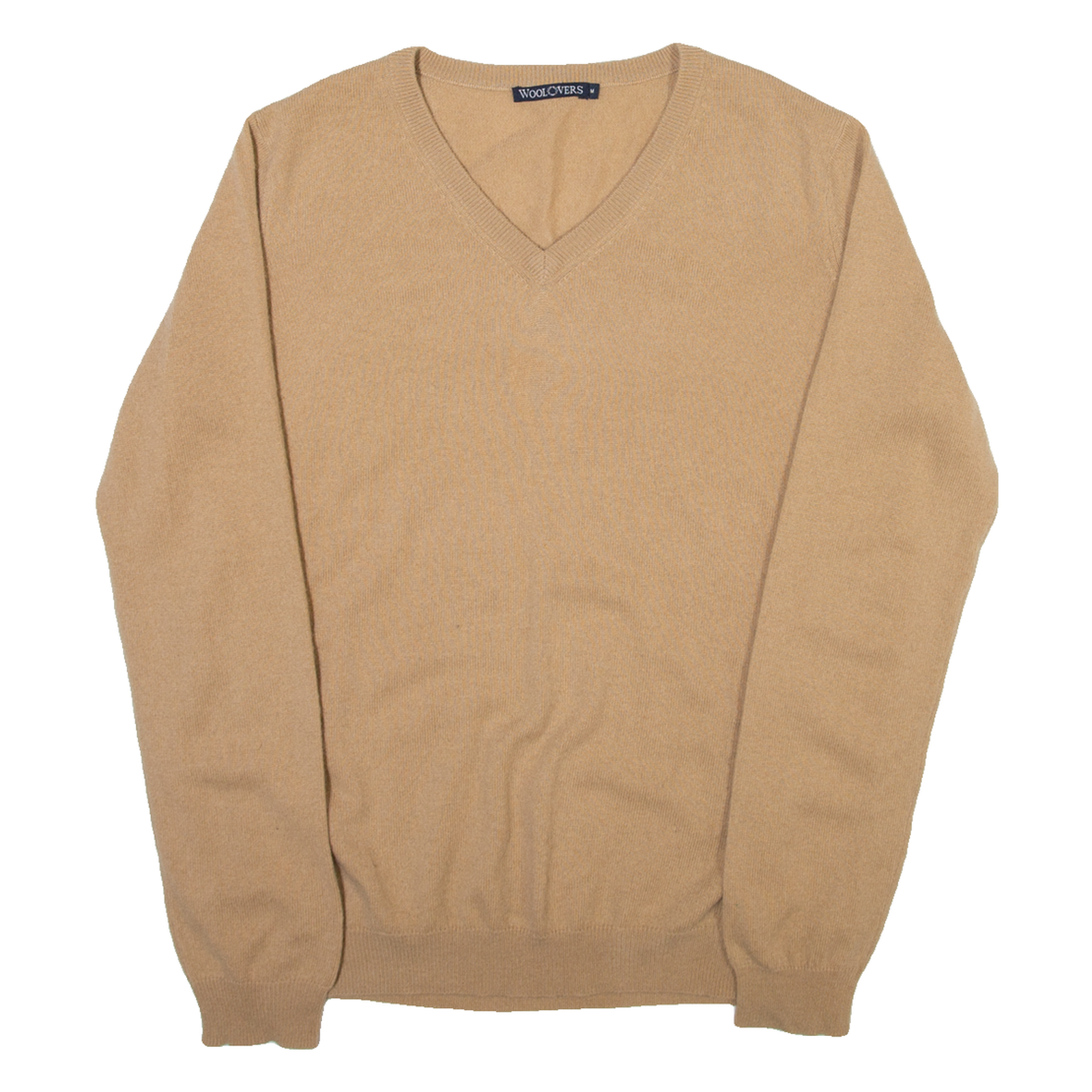 WOOLOVERS Mens Jumper Beige V-Neck Tight Knit M Refurbished - N/A refurbished available on Cerqular