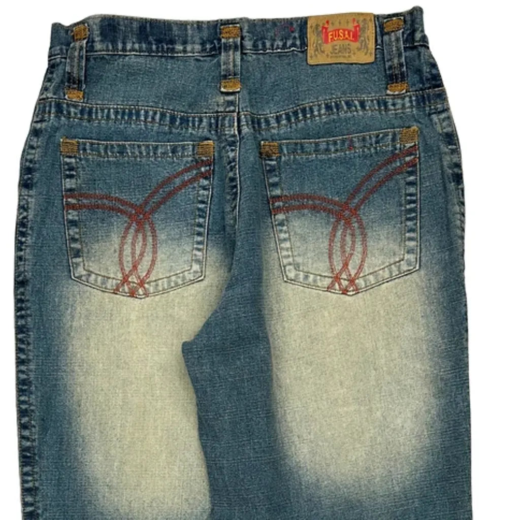 Fusai Wide Leg Jeans - 32W 32L Blue Cotton Refurbished - Thrifted (note: this is a term often used to describe second- refurbished available on Cerqular