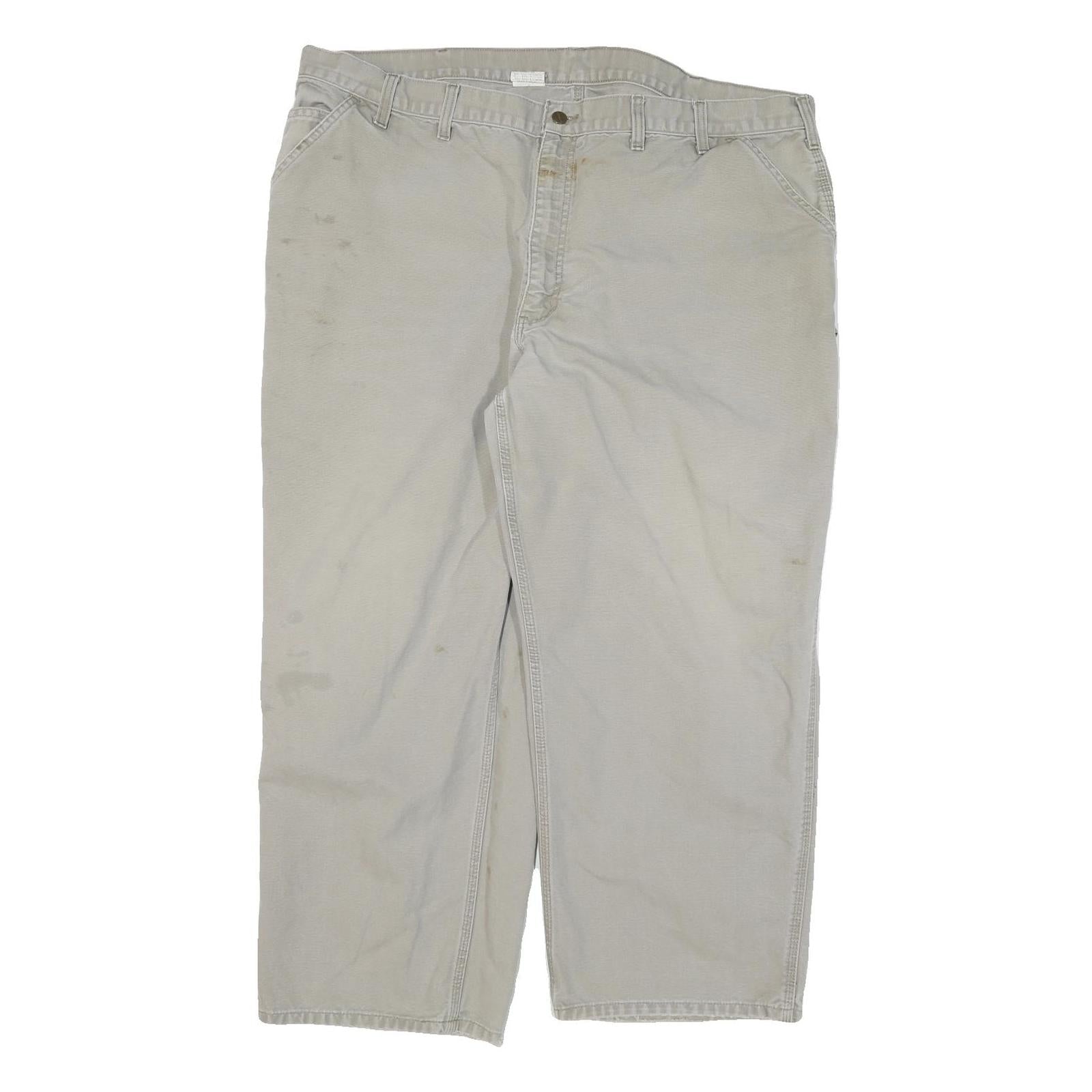 CARHARTT Mens Cotton Blend Beige Relaxed Straight Trousers W44 L28 Workwear Refurbished - N/A refurbished available on Cerqular