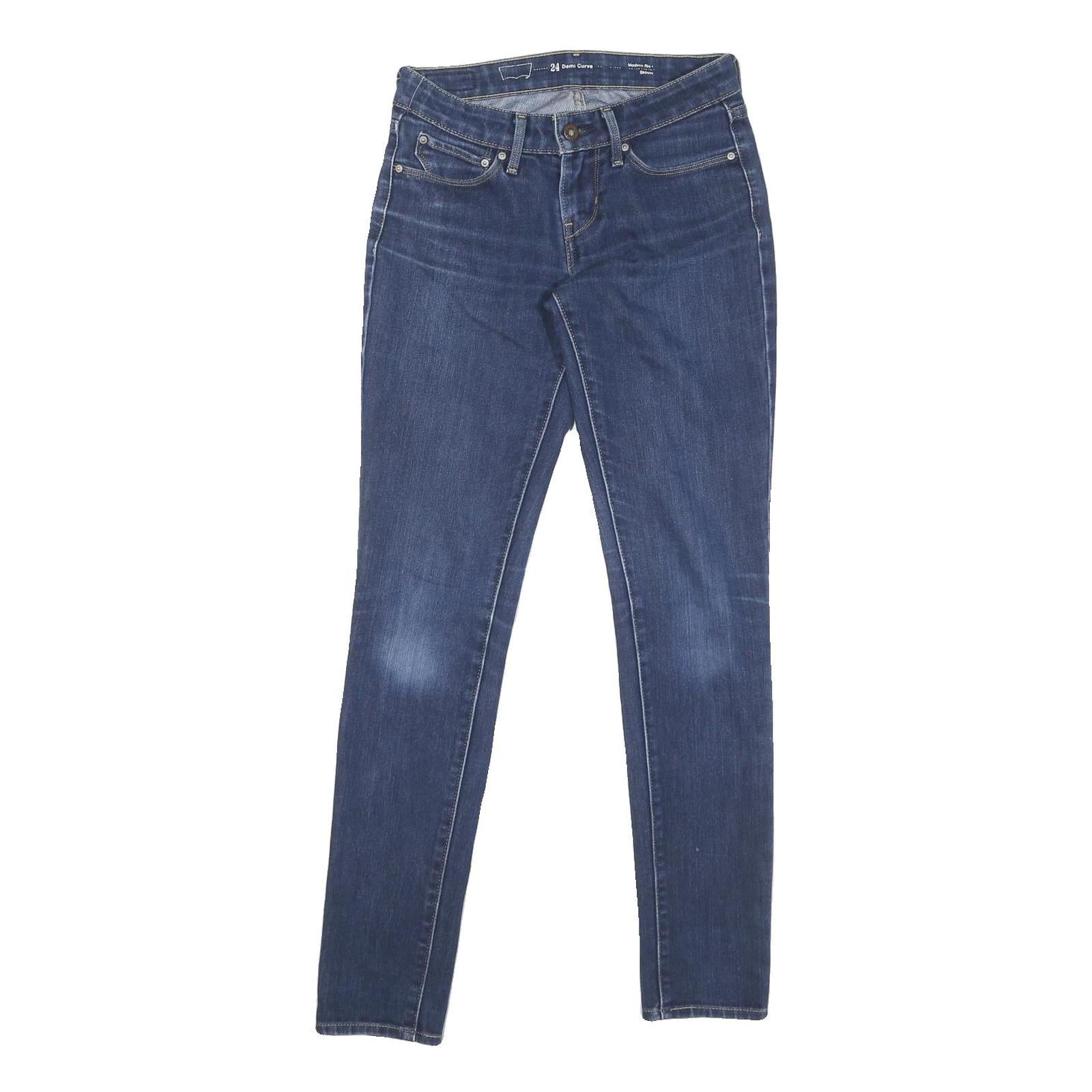 LEVI'S Womens Slim Blue Denim Medium Wash Jeans W24 L30 Classic Zip Fastening Refurbished - N/A refurbished available on Cerqular