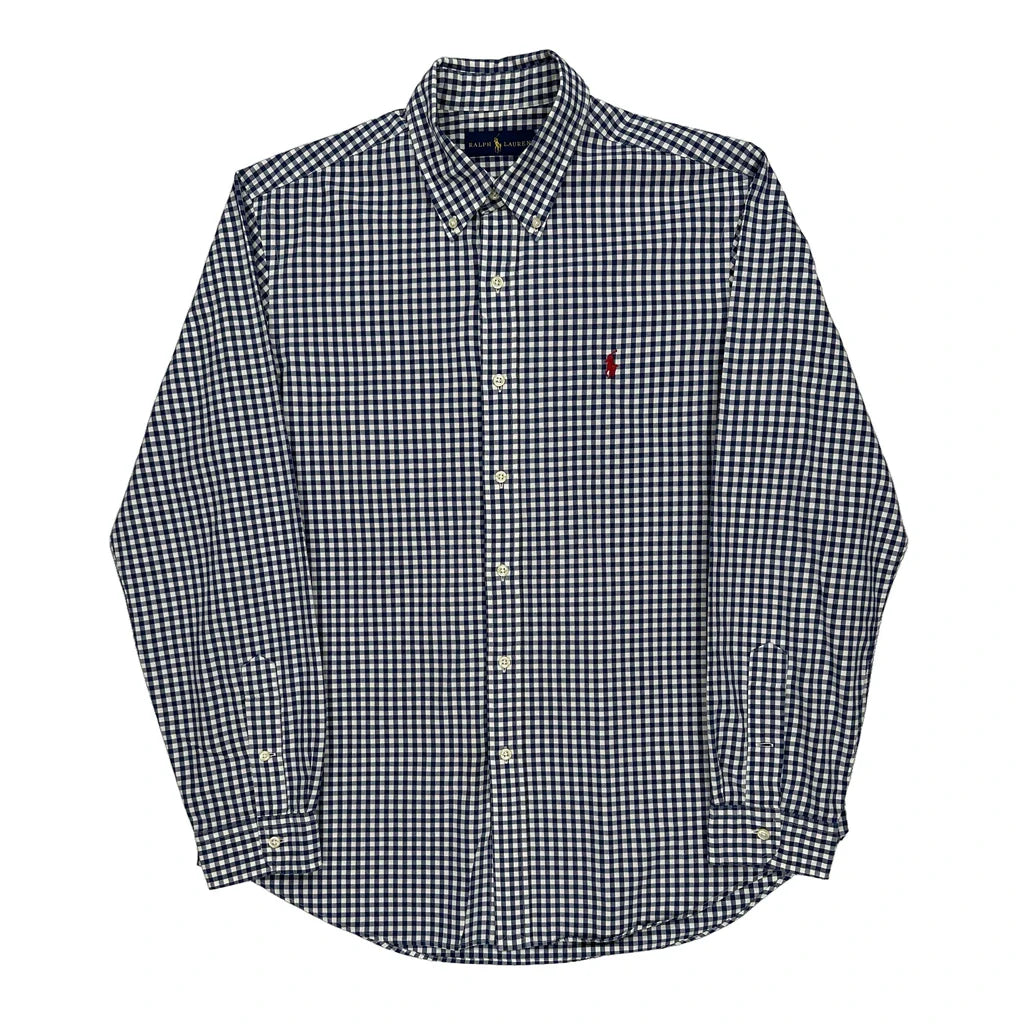 Ralph Lauren Checked Shirt - Large Blue Cotton Refurbished - Thrifted (note: this is a term often used to describe second- refurbished available on Cerqular