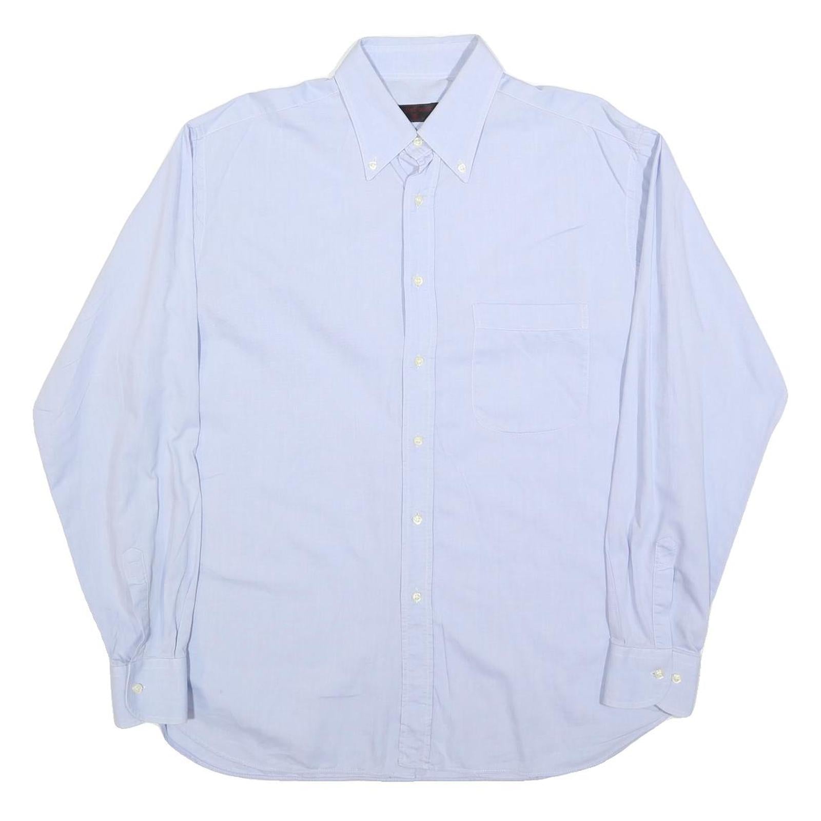 BUGATTI Mens Light Blue Plain Shirt L Button-Down Collar Cotton Blend Classic Refurbished - N/A refurbished available on Cerqular