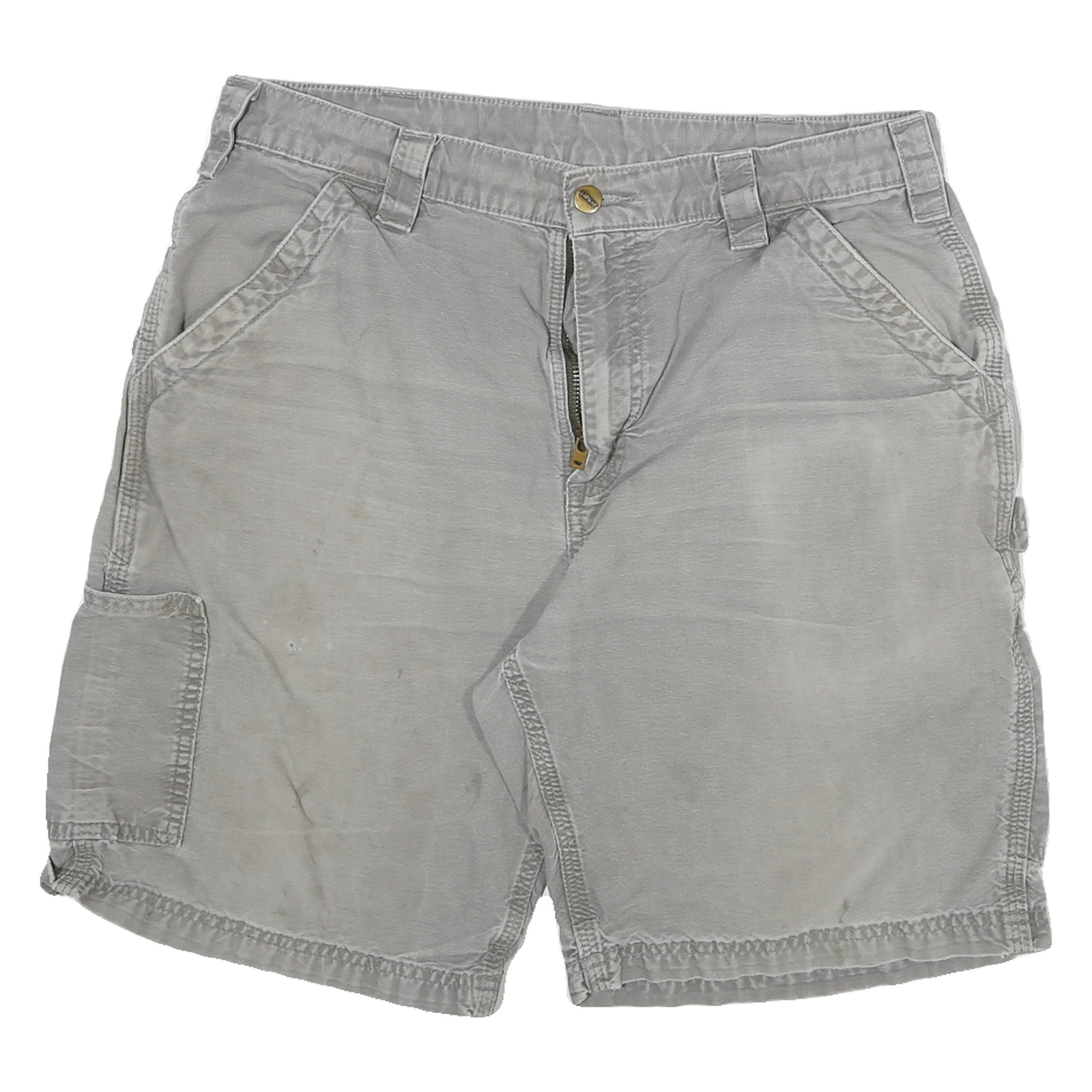 CARHARTT Mens Shorts Grey Casual Cotton Blend Size L W32 Utility Workwear Refurbished - N/A refurbished available on Cerqular