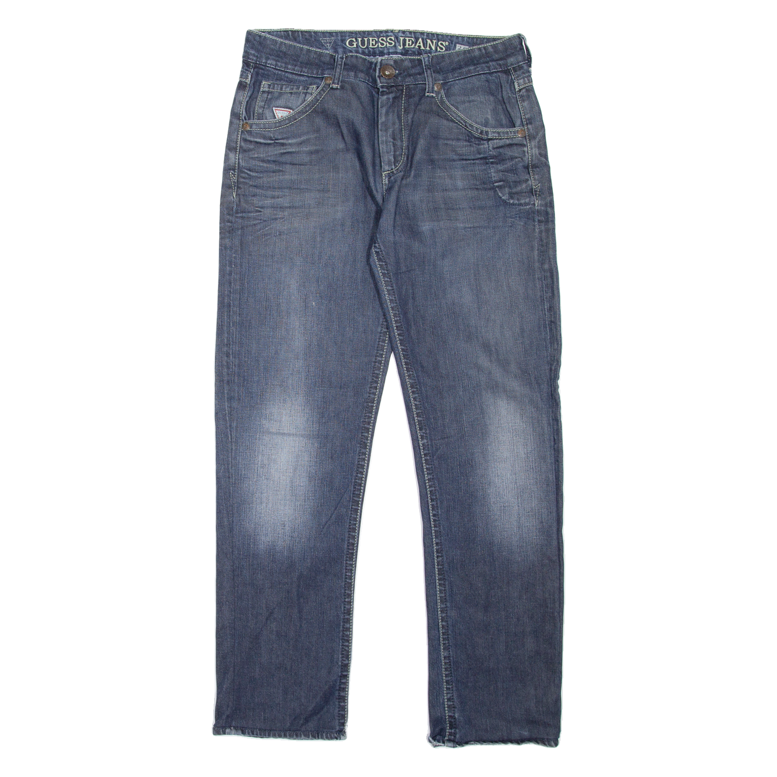 GUESS JEANS Ranch Mens Jeans Blue Regular Straight Stone Wash W30 L29 Refurbished - N/A refurbished available on Cerqular