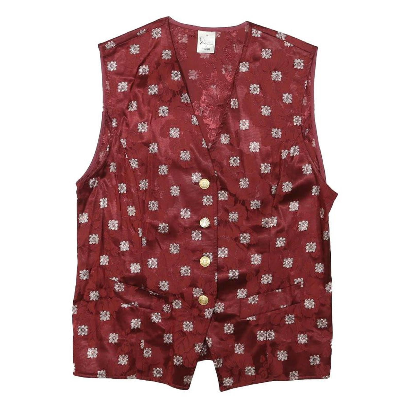 DIVINA Womens Red Button Jacquard Jacket XS Viscose Blend Floral Print Elegant Refurbished - N/A refurbished available on Cerqular