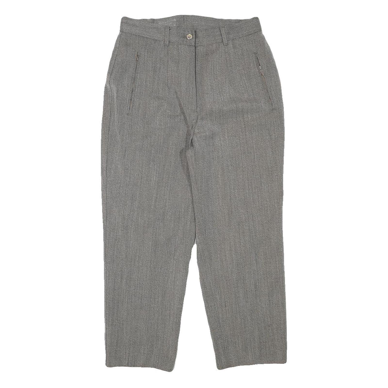 Womens Grey Relaxed Wool Blend Straight Leg Trousers W29 L24 Smart Classic Refurbished - N/A refurbished available on Cerqular