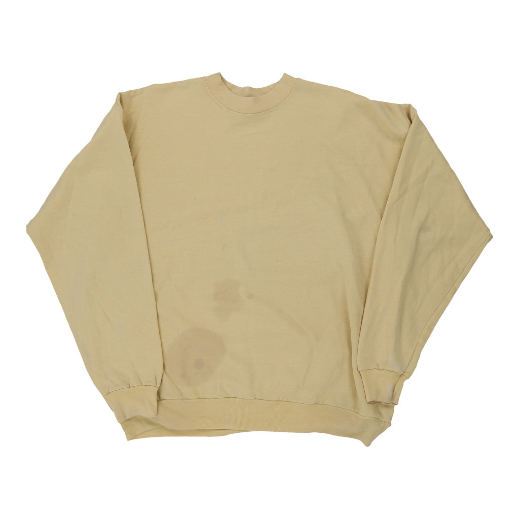 Hanes Sweatshirt - XL Yellow Cotton Blend | Size: x-large Refurbished - Thrifted (note: this is a term often used to describe second- refurbished available on Cerqular