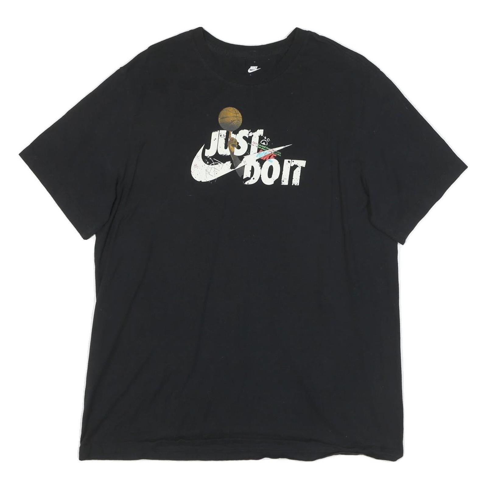 NIKE Mens Black Just Do It Graphic T-Shirt L Short Sleeve Crew Neck Sports Refurbished - N/A refurbished available on Cerqular