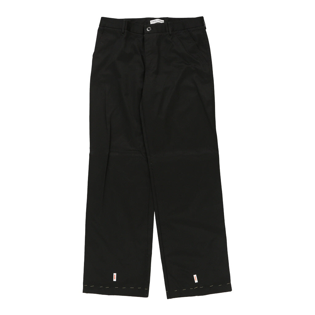 Dolce & Gabbana Trousers - 32W UK 12 Black Cotton Refurbished - Thrifted (note: this is a term often used to describe second- refurbished available on Cerqular