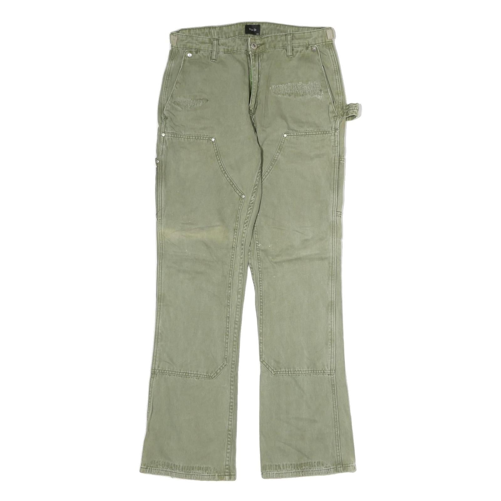 VUJA DE Mens Cotton Regular Green Workwear Trousers W30 L30 Utility Style Refurbished - N/A refurbished available on Cerqular