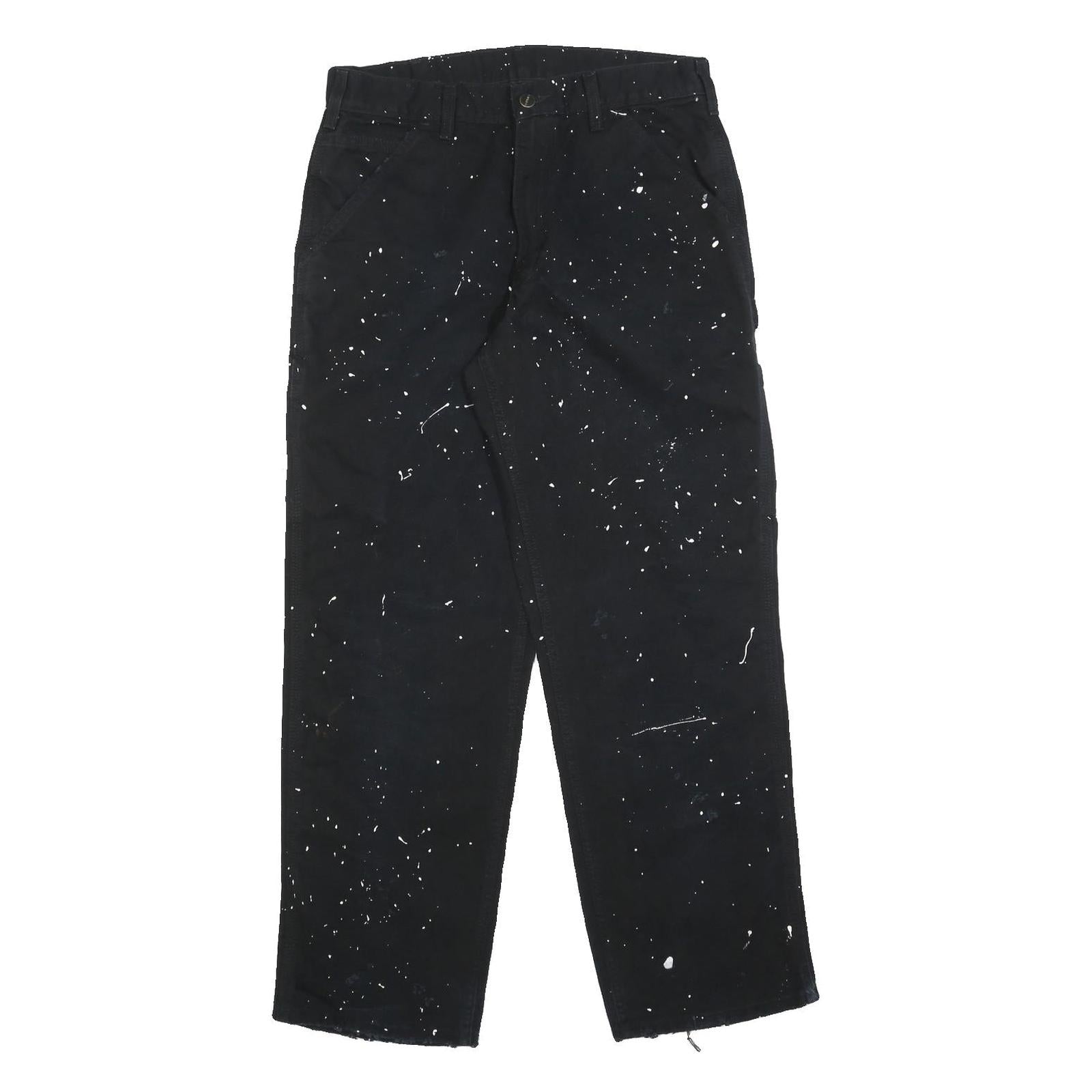 CARHARTT Mens Regular Fit Black Denim Paint Splatter Jeans W32 L32 Work Wear Refurbished - N/A refurbished available on Cerqular