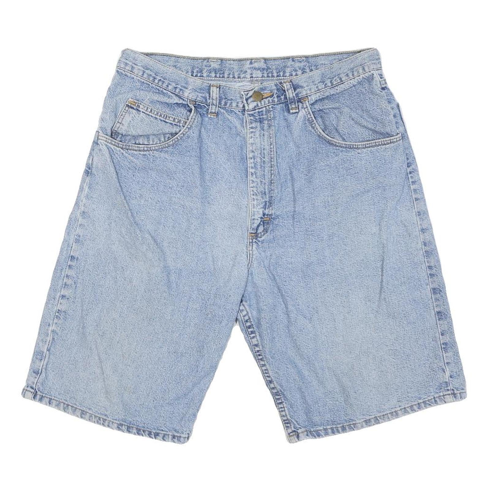 WRANGLER Mens Shorts Blue Denim Casual L W34 Classic Fit Relaxed Refurbished - N/A refurbished available on Cerqular