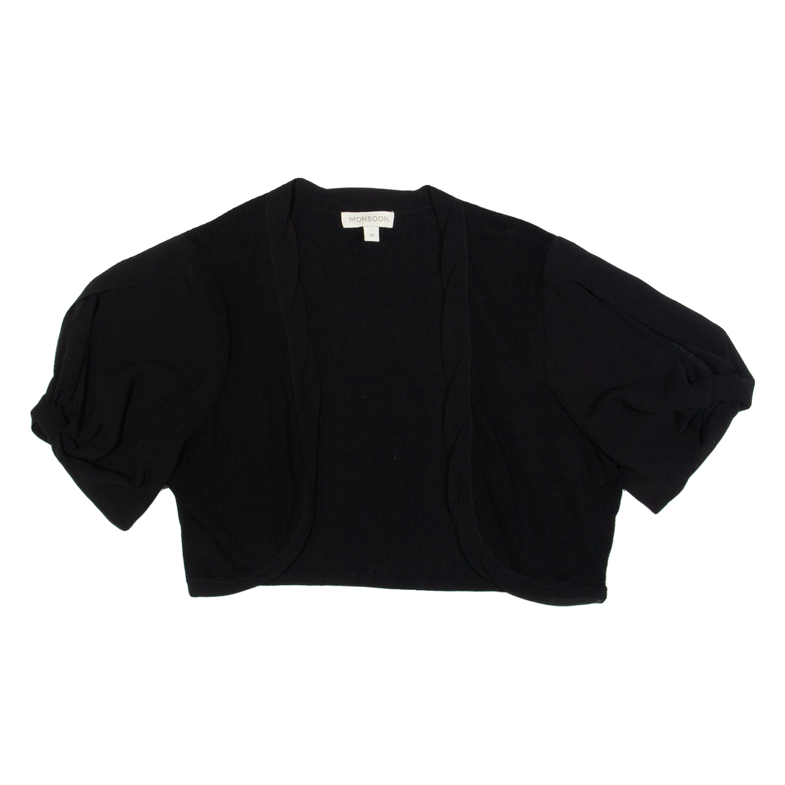 MONSOON Shawl Womens Cropped Top Black Viscose M Refurbished - N/A refurbished available on Cerqular
