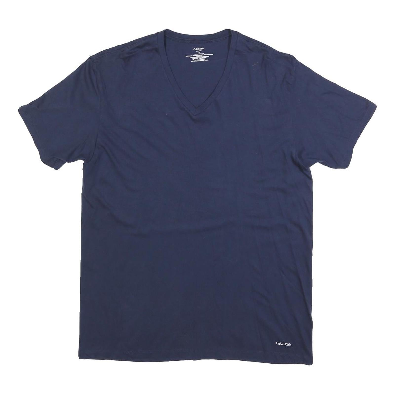 Buy CALVIN KLEIN Womens Navy Blue V-Neck T-Shirt L Short Sleeve Cotton Blend Refurbished - $20.79 CALVIN KLEIN Womens Navy Blue V-Neck T-Shirt L Short Sleeve Cotton Blend Refurbished - N/A refurbished available on Cerqular