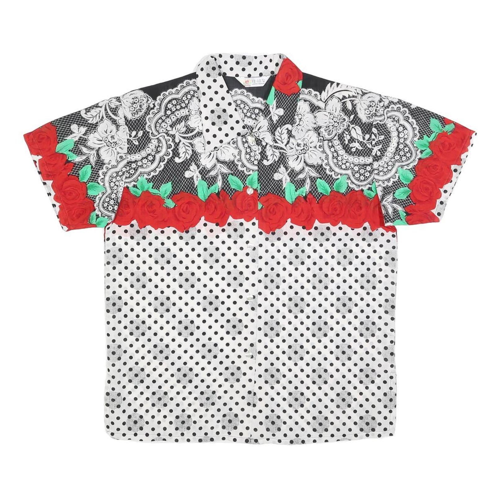 Buy LADYS FASHION Womens White Black & Red Floral Lace Polka Dot Shirt Short Sleeve Refurbished - $18.19 LADYS FASHION Womens White Black & Red Floral Lace Polka Dot Shirt Short Sleeve Refurbished - N/A refurbished available on Cerqular