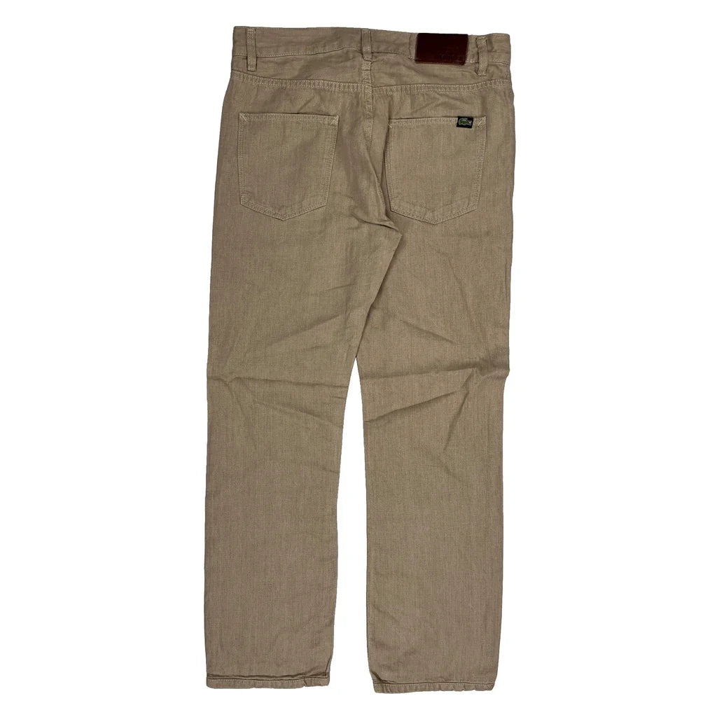 Lacoste Trousers - 33W 31L Beige Cotton Blend Refurbished - Thrifted (note: this is a term often used to describe second- refurbished available on Cerqular