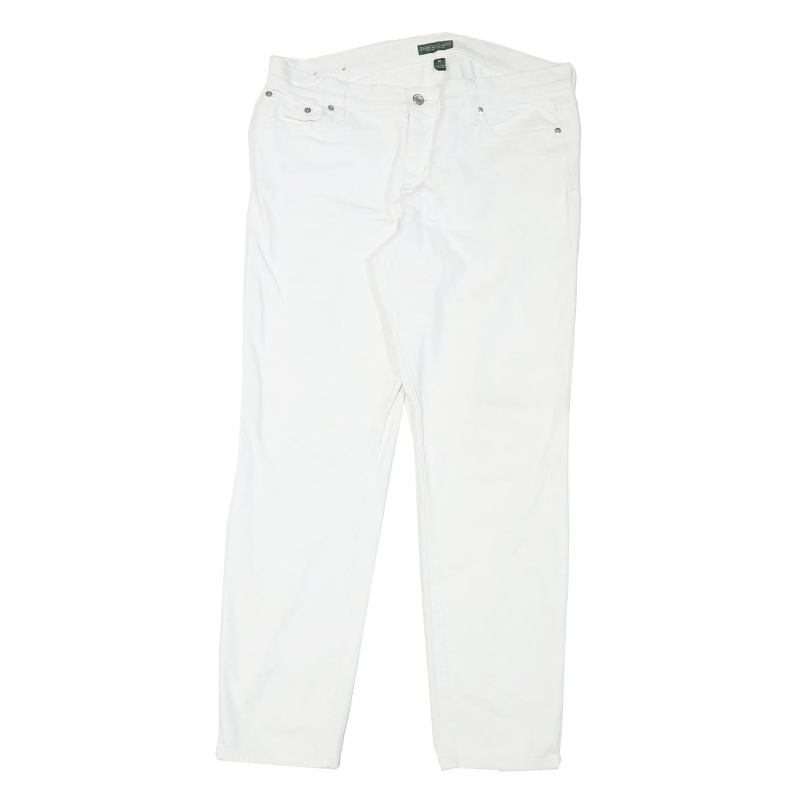 LAUREN RALPH LAUREN Womens White Regular Denim Straight Jeans W34 L29 Stylish Refurbished - N/A refurbished available on Cerqular