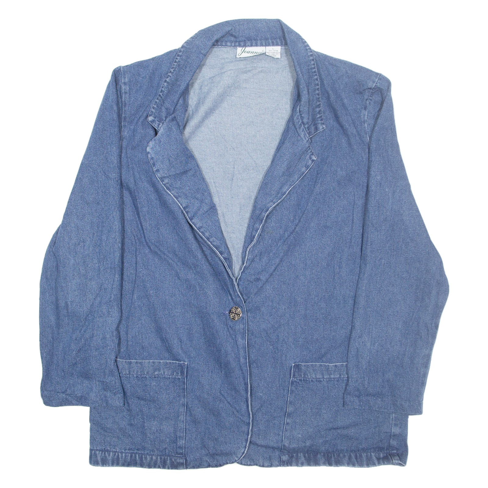 JOANNA Denim Womens Blazer Jacket Blue L Refurbished - N/A refurbished available on Cerqular
