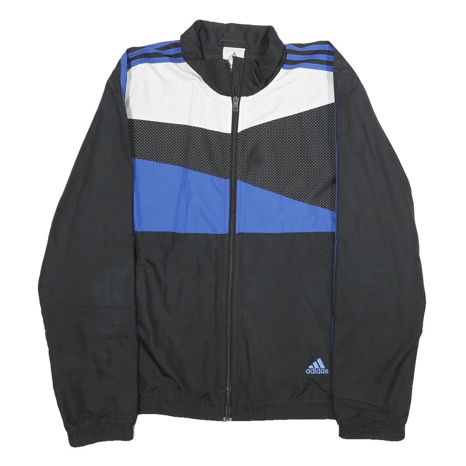 ADIDAS Mens Black & Blue Zip Track Jacket M Polyester Sport Casual Refurbished - N/A refurbished available on Cerqular