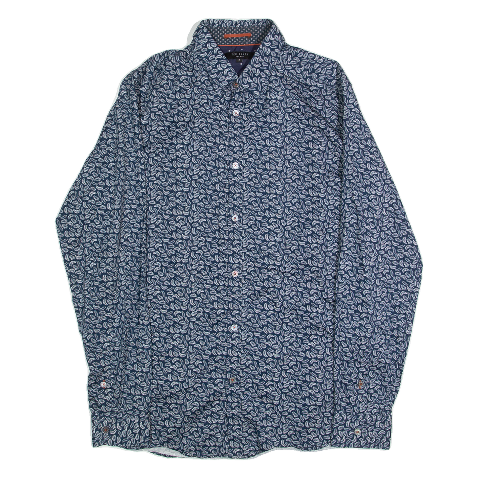 TED BAKER Mens Shirt Blue Crazy Pattern Long Sleeve S Refurbished - N/A refurbished available on Cerqular