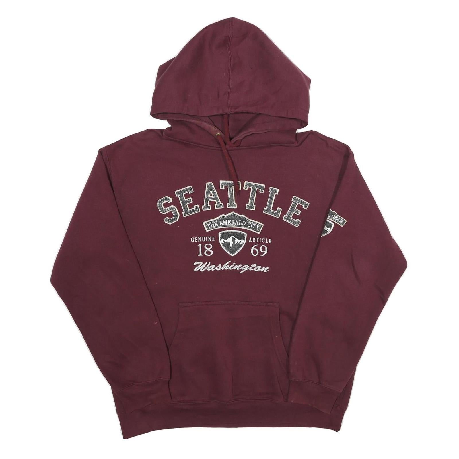 PRAIRIE MOUNTAIN Mens Maroon Seattle Pullover Hoodie L Cotton Blend Refurbished - N/A refurbished available on Cerqular