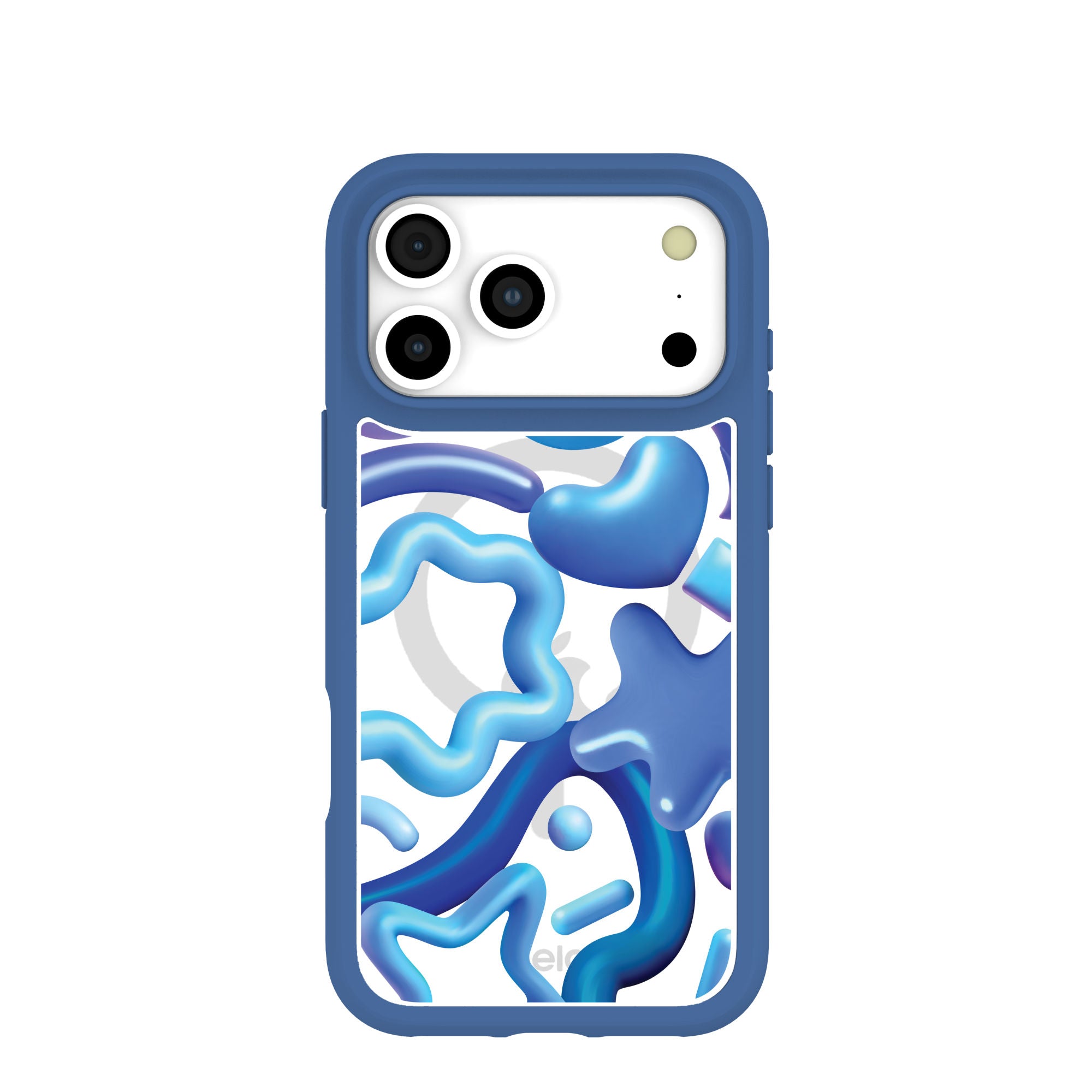 Clear Blue Chrome iPhone 17 Pro Max Case With True Blue Ridge (MagSafe included) Refurbished - Pela Case refurbished available on Cerqular
