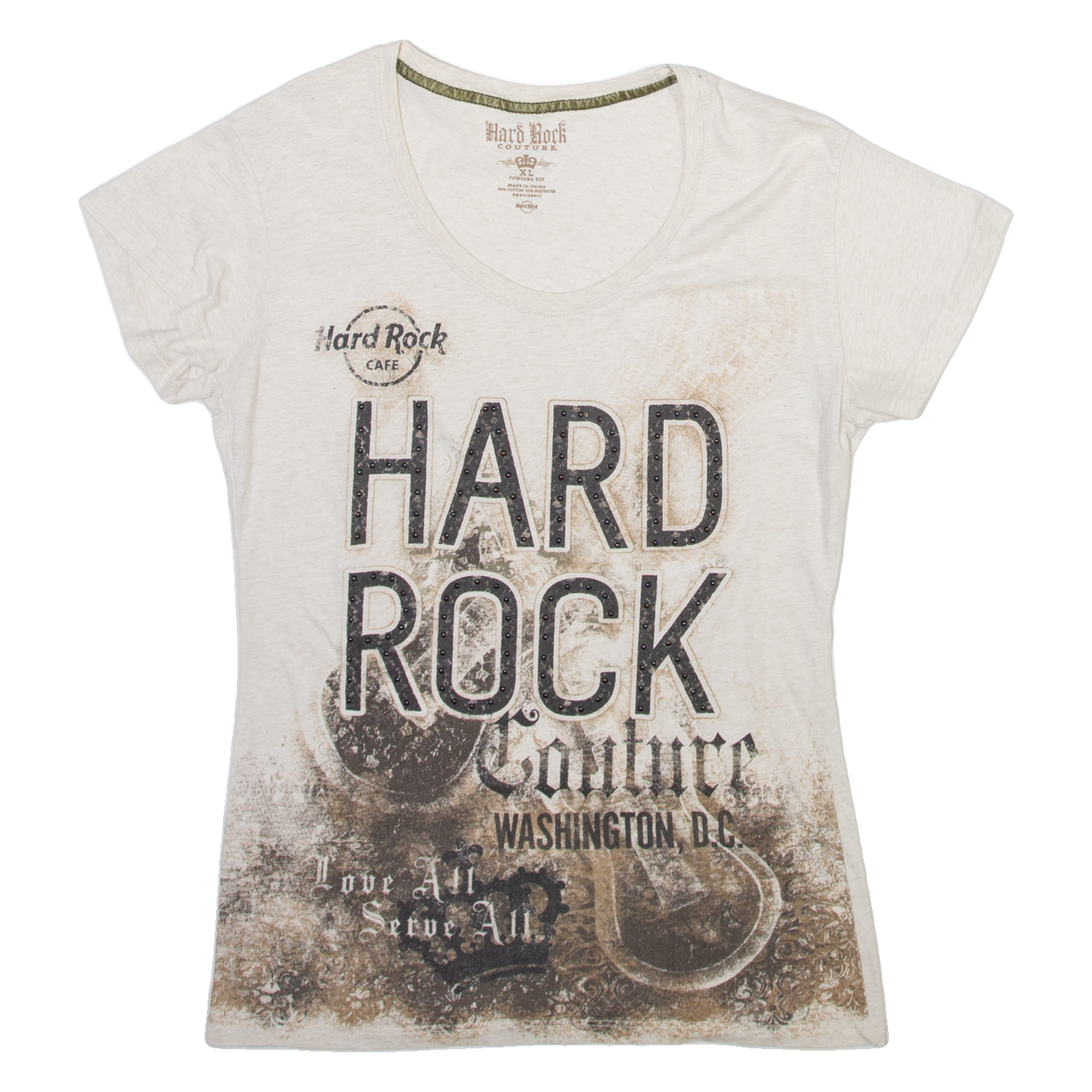 HARD ROCK CAFE Washington Dc Womens T-Shirt Beige USA XL Refurbished - N/A refurbished available on Cerqular
