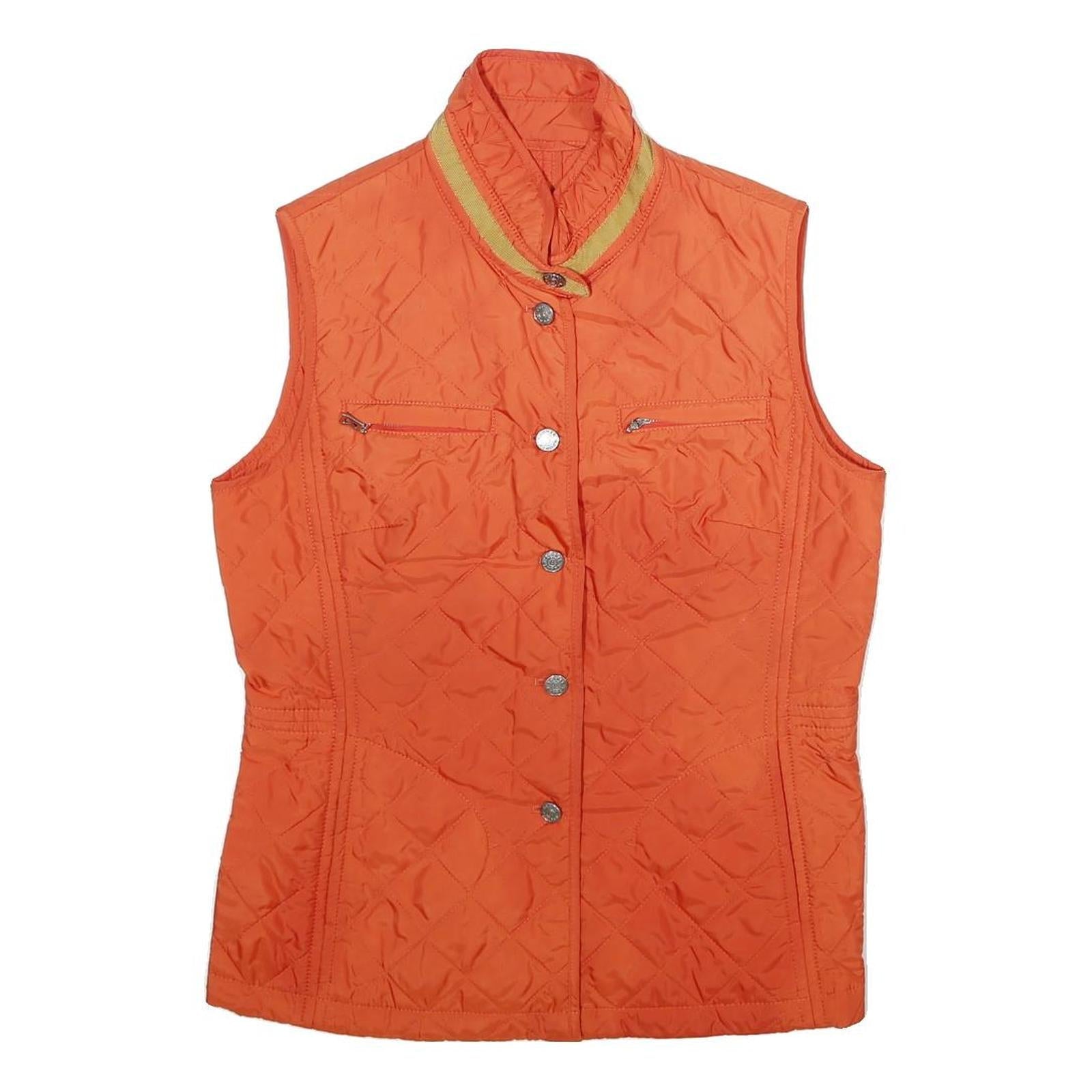 BOGNER Womens Orange Quilted Sleeveless Jacket UK 12 Polyester Button Closure Refurbished - N/A refurbished available on Cerqular