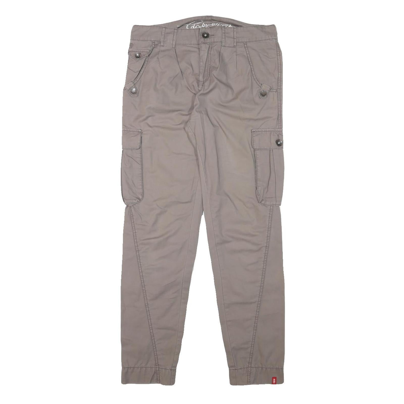 ESPRIT Womens Cotton Blend Beige Relaxed Cargo Trousers W32 L31 Casual Utility Refurbished - N/A refurbished available on Cerqular