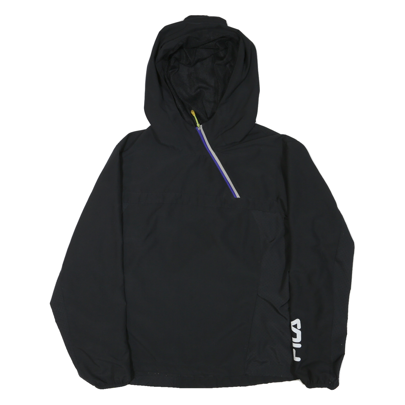 FILA Womens Black Sporty Windbreaker Jacket XL Polyester Blend Zip Hooded Refurbished - N/A refurbished available on Cerqular