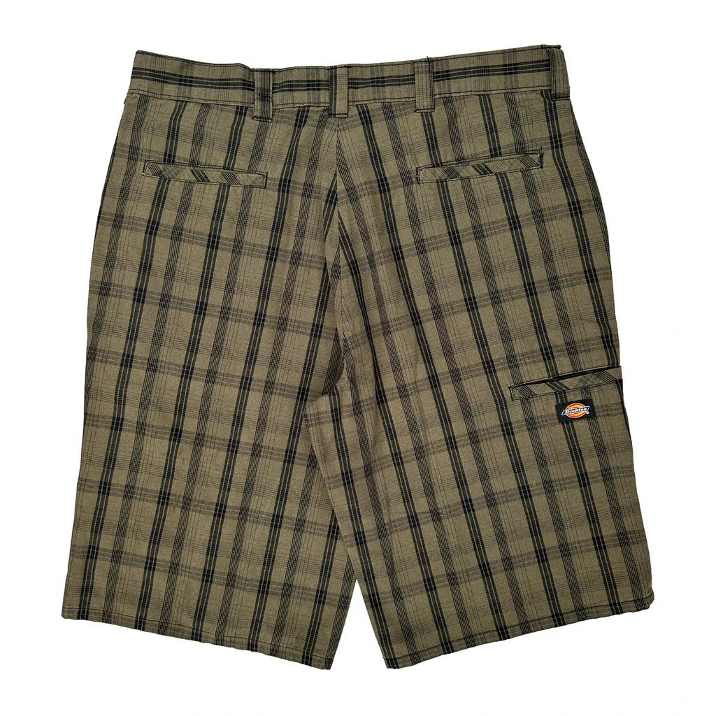 Dickies Checked Chino Shorts - 36W 11L Black Cotton Blend Refurbished - Thrifted (note: this is a term often used to describe second- refurbished available on Cerqular