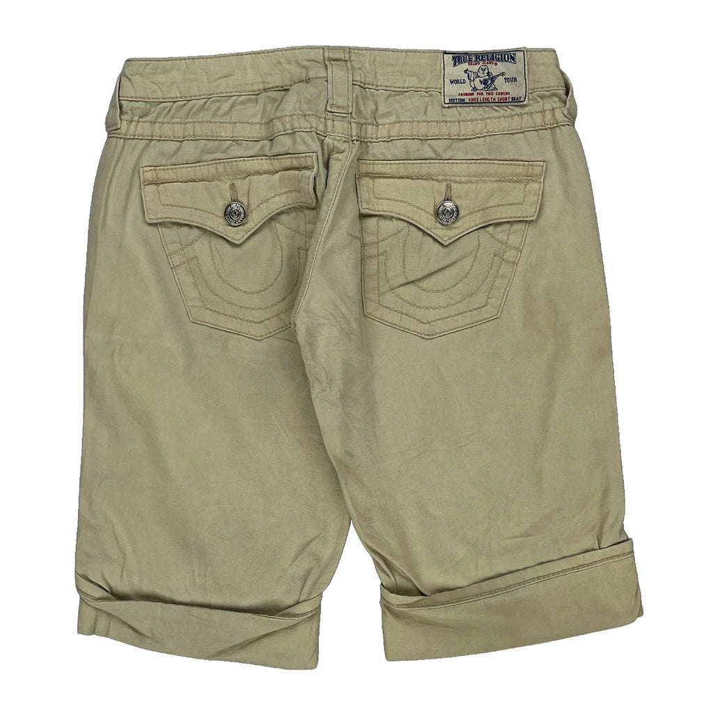True Religion Chino Shorts - 25W UK 6 Beige Cotton Refurbished - Thrifted (note: this is a term often used to describe second- refurbished available on Cerqular