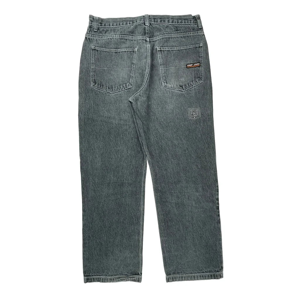 Buy Def Jam Jeans - 36W 34L Grey Cotton Refurbished - $73.69 Def Jam Jeans - 36W 34L Grey Cotton Refurbished - Thrifted (note: this is a term often used to describe second- refurbished available on Cerqular