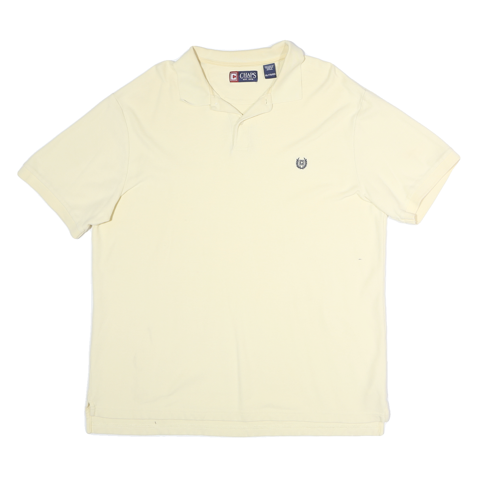 CHAPS Mens Cream Polo Shirt Short Sleeve Plain 2XL Classic Fit Cotton Refurbished - N/A refurbished available on Cerqular