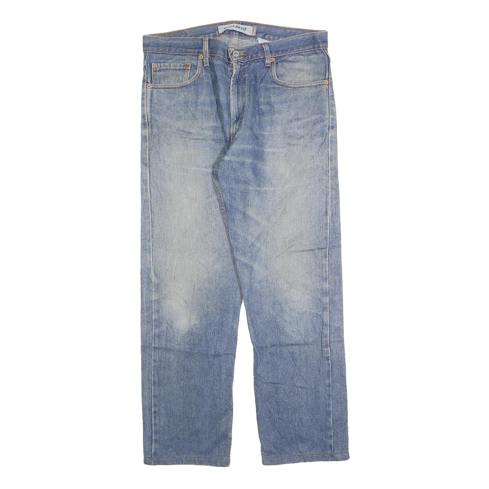 LEVI'S 505 Mens Jeans Blue Regular Straight Denim Medium W36 L30 Classic Zip Refurbished - N/A refurbished available on Cerqular