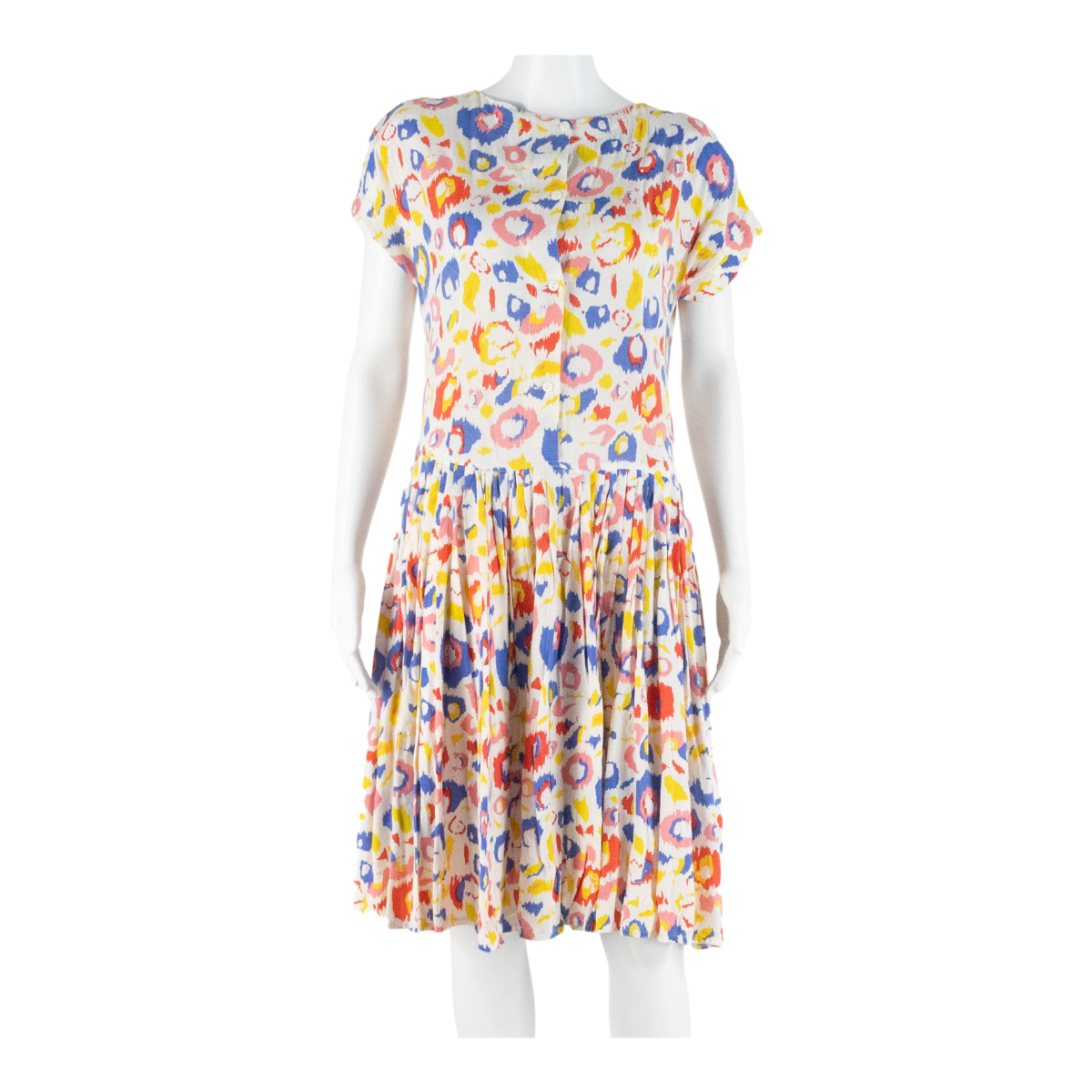 Womens Day Dress White Crazy Pattern Sleeveless Knee Length L Refurbished - N/A refurbished available on Cerqular