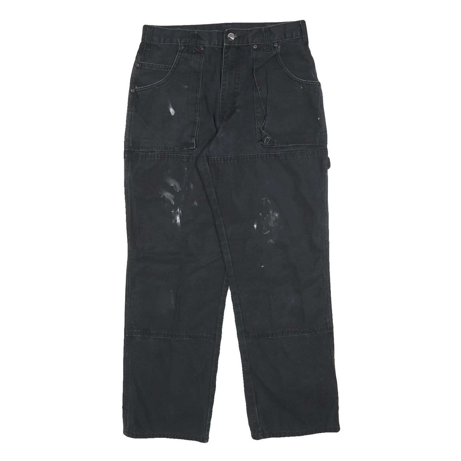 DICKIES Mens Regular Fit Black Cotton Blend Workwear Trousers W32 L30 Refurbished - N/A refurbished available on Cerqular
