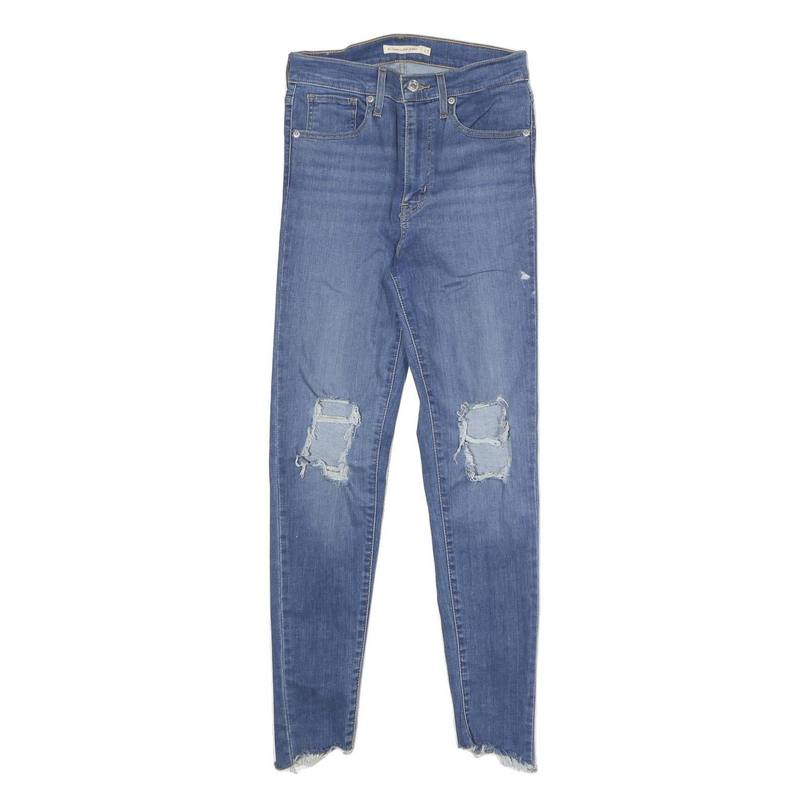 LEVI'S Womens Jeans Blue Slim Skinny Denim Light W26 L25 Ripped Distressed Refurbished - N/A refurbished available on Cerqular