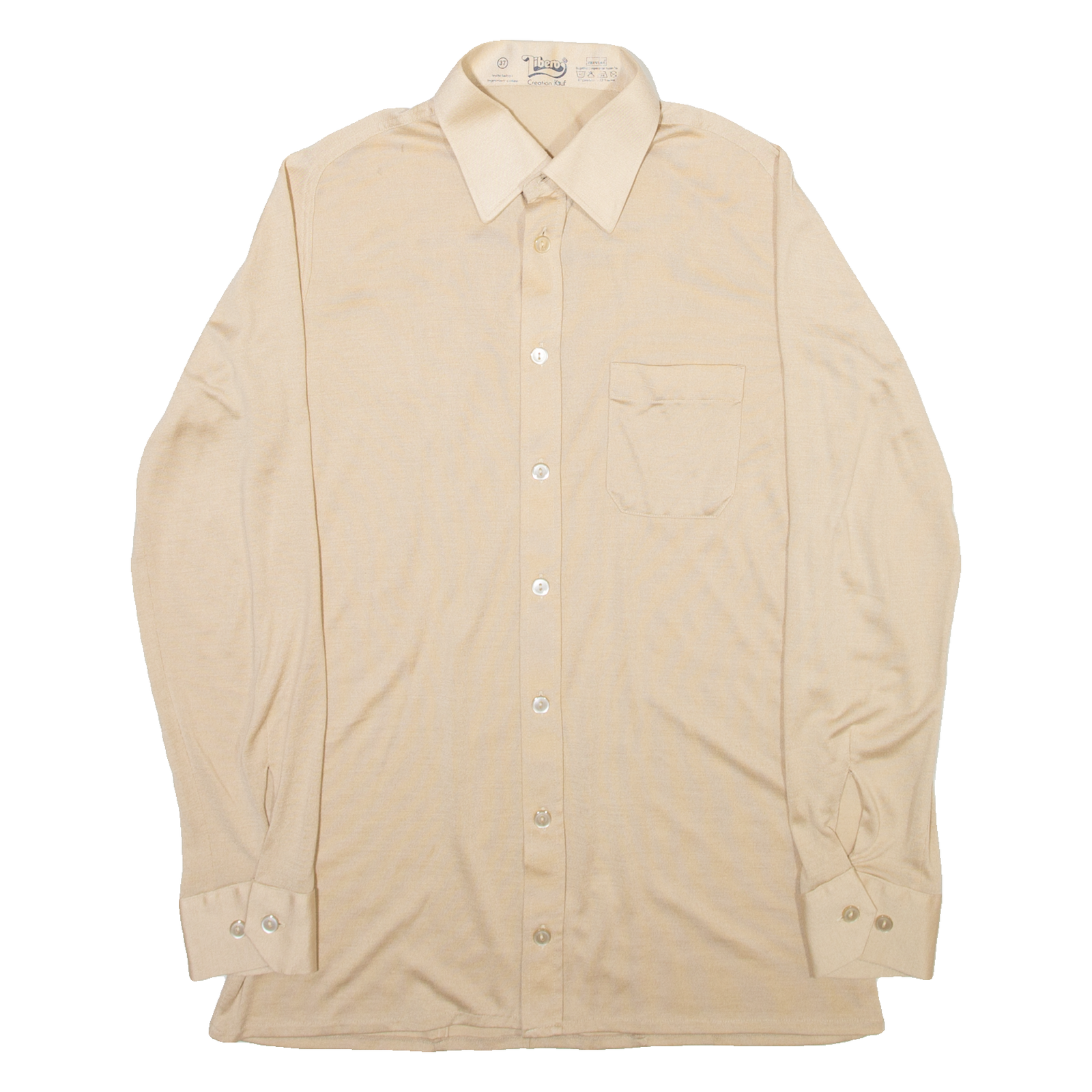 LIBERO Mens Plain Shirt Beige Long Sleeve S Refurbished - N/A refurbished available on Cerqular