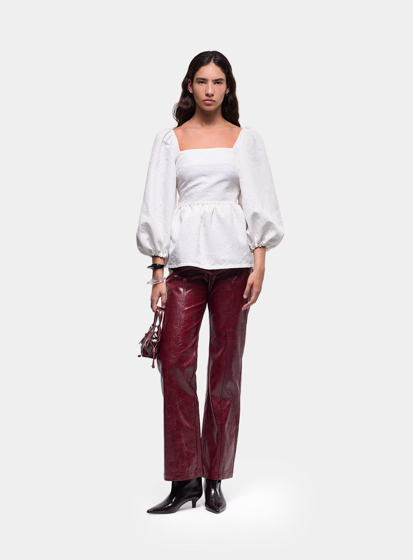CECILE WHITE BLOUSE | Size: L Refurbished - N/A (Note: Laagam is a Hindi word that means refurbished available on Cerqular