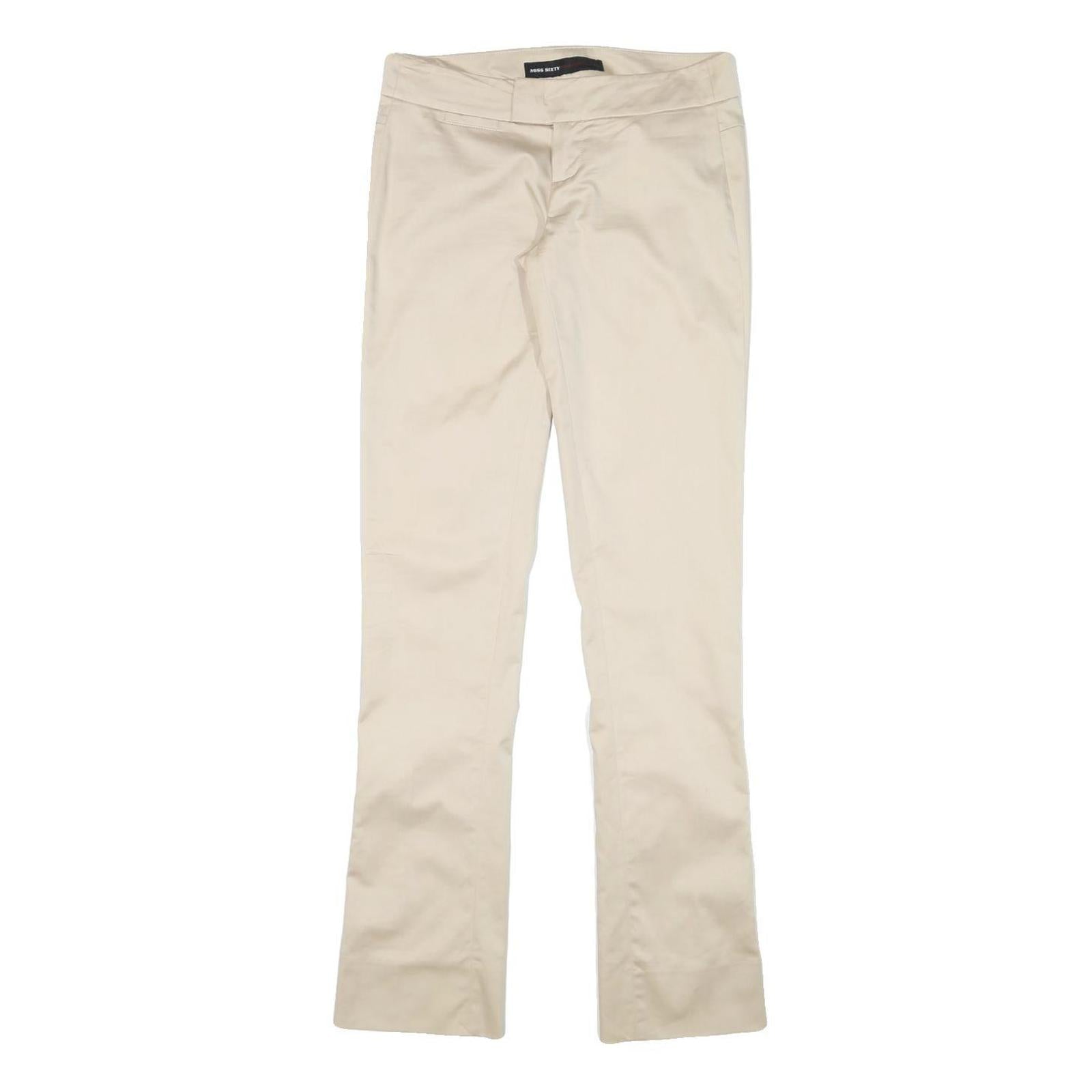MISS SIXTY Womens Slim Cream Trousers W28 L33 Zip Closure Polyester Blend Refurbished - N/A refurbished available on Cerqular