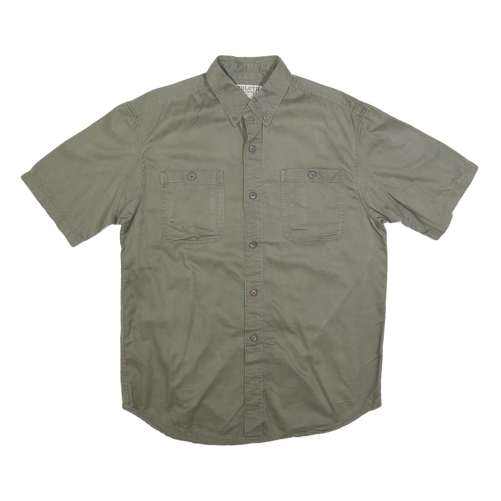 DULUTH Mens Green Casual Shirt M Cotton Blend Short Sleeve Button Pockets Refurbished - N/A refurbished available on Cerqular