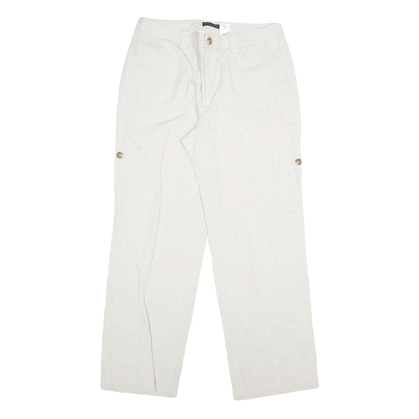 DOCKERS Womens Cotton White Regular Straight Trousers W32 L29 Casual Zip Refurbished - N/A refurbished available on Cerqular