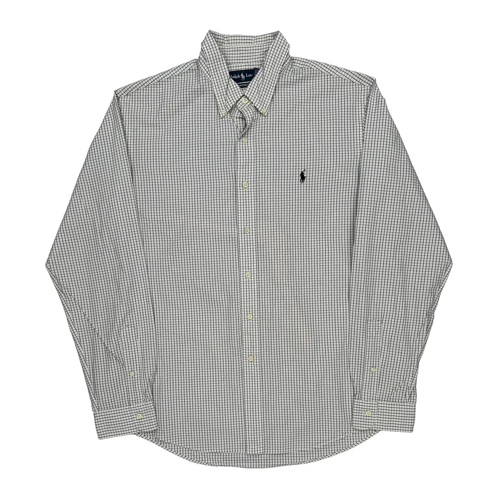 Ralph Lauren Checked Shirt - XL Black Cotton Refurbished - Thrifted (note: this is a term often used to describe second- refurbished available on Cerqular
