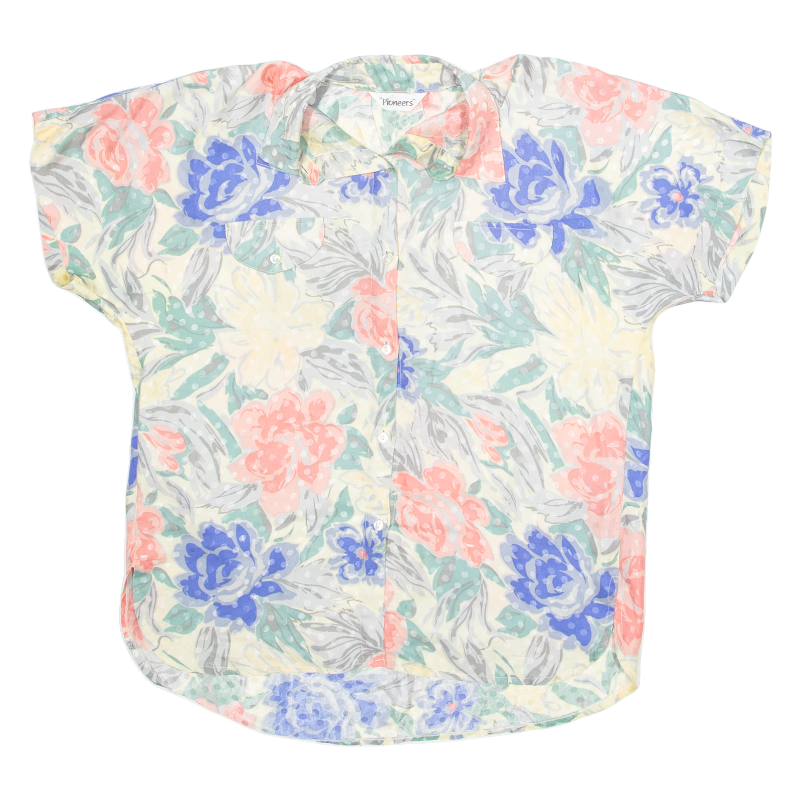 Womens Printed Blouse Blue Floral M Refurbished - N/A refurbished available on Cerqular