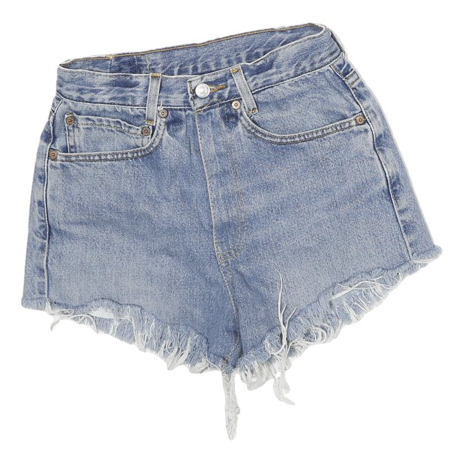 LEVIS Womens Denim Blue Cut-Off Shorts M W24 Frayed Hem Casual Summer Refurbished - N/A refurbished available on Cerqular