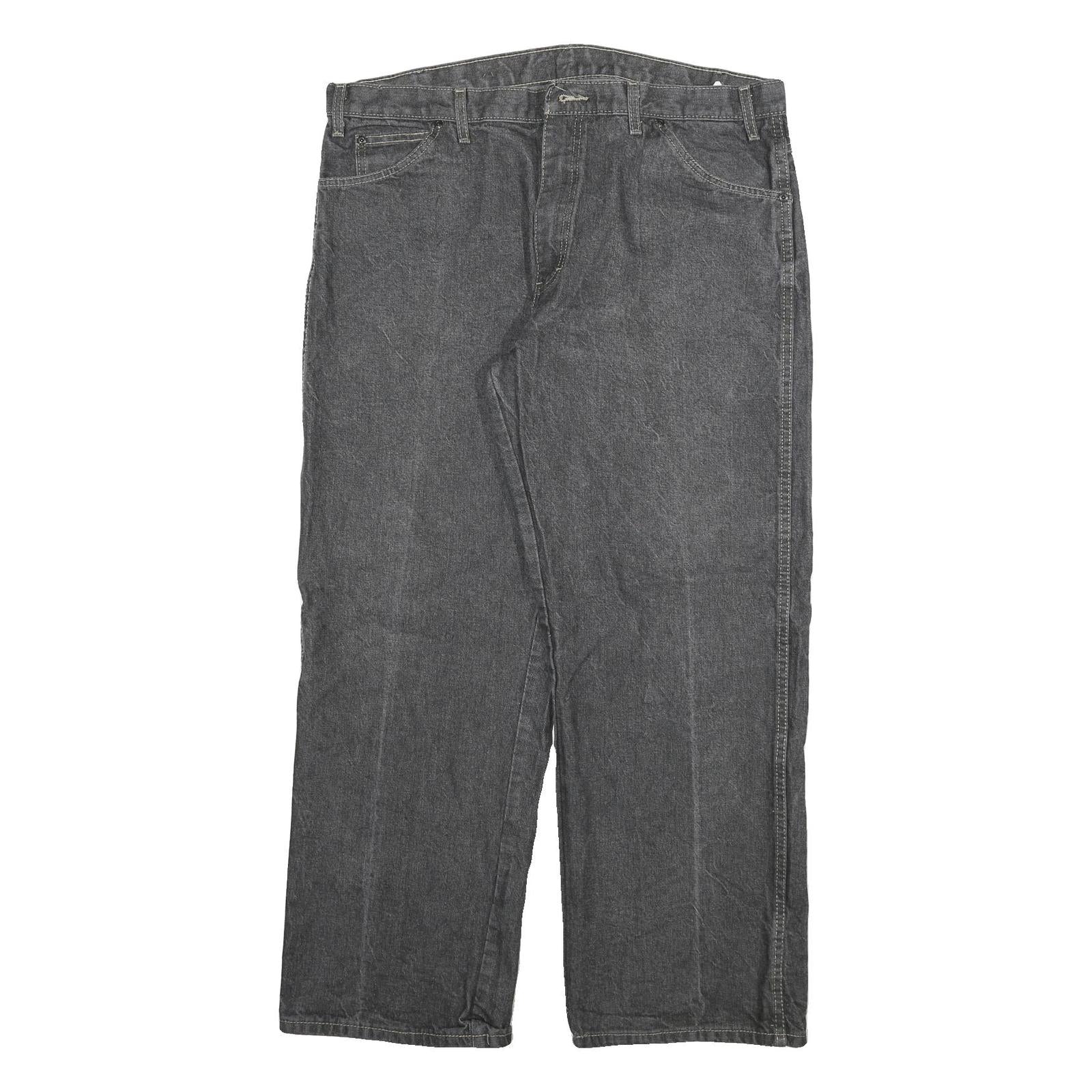 DICKIES Mens Relaxed Black Denim Jeans W38 L30 Workwear Carpenter Zip Closure Refurbished - N/A refurbished available on Cerqular