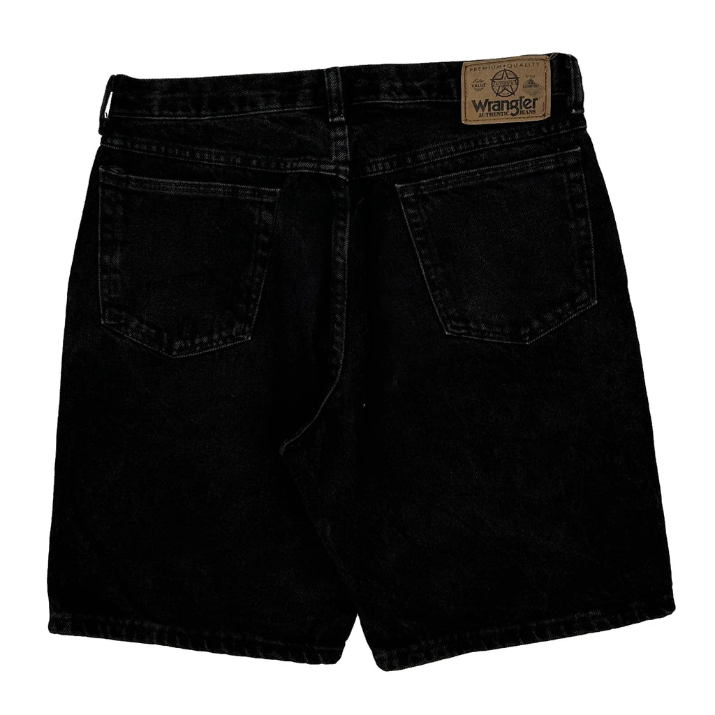 Wrangler Denim Shorts - 32W 8L Black Cotton Refurbished - Thrifted (note: this is a term often used to describe second- refurbished available on Cerqular