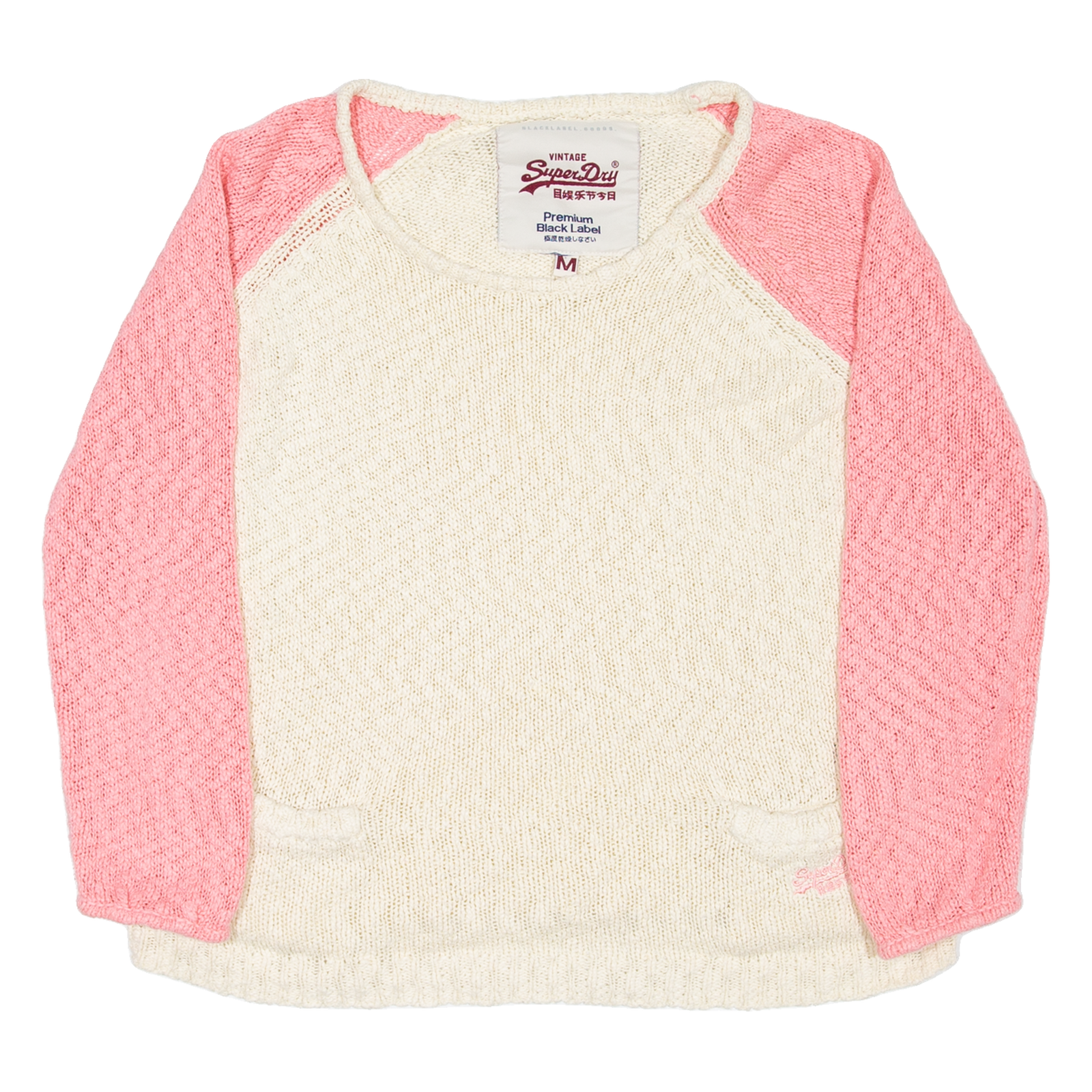 SUPERDRY Womens Jumper White Chunky Knit M Refurbished - N/A refurbished available on Cerqular