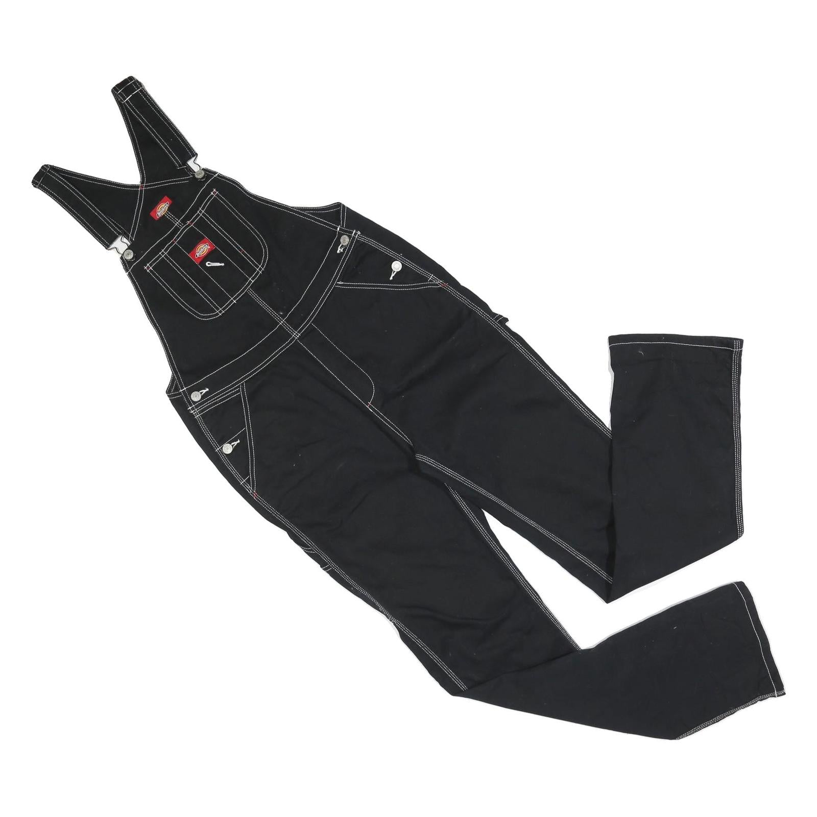 DICKIES Womens Black Cotton Blend Classic Dungarees S W30 L32 Workwear Refurbished - N/A refurbished available on Cerqular